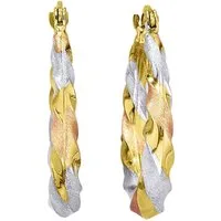 Firetti Paar Creolen Schmuck Geschenk Gold 375 Ohrschmuck Ohrringe Tricolor