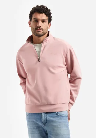No Excess - Sweater Half Zip Interlock light mauve - Gr. - L