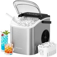 SONGMICS Eiswürfelmaschine mit Selbstreinigung, 9 Eiswürfel in 6 Minuten, 12 kg/24 Stunden, tragbar, Küche, WG, Party, Camping, Zuhause, Büro und Bar