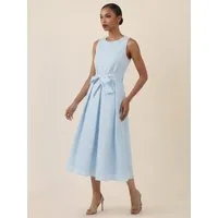 Apart Midikleid mit Taillenschleife und Struktur