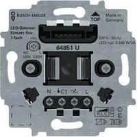LED-Tastdimmer-Einsatz flex Typ 64851 U, Unterputz, 3-240 Watt, Phasenan- und Phasenabschnitt schwarz (matt), Retail