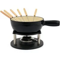 BBQ-Toro Fonduetopf 9-teiliges Gusseisen Fondue Set für 6 Personen, 2 L, emailliert, Gusseisen