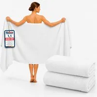 Komfortec Saunatuch 2er Set extra Große - Premium Badetuch - 80x200 XXL, Frottee (2-St), extra Große, 100% Baumwolle, Weich, Schnelltrocknend