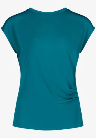 zero - T-Shirt mit Raffung blau - Gr. - 36