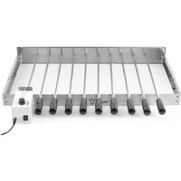BBQ-Toro Drehspieß Edelstahl Grillaufsatz, 10 Spieße 58 x 26-40 cm, Motor links