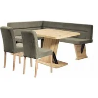 Home affaire Eckbankgruppe Laros Sitzgruppe, Eckbank, Stühle, Tisch, (Set, 4tlg Set), perfekt für Küche, Esszimmer, Wohnzimmer, Bestseller