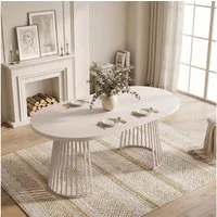 Celya Esstisch Kulissentisch, Ausziehbarer Zweiteiliges Teleskopdesign (verdickte Tischplatte,minimalistischer Stil,geeignet für 4–8 Personen), Ideal für Esszimmer, Wohnzimmer und Küche