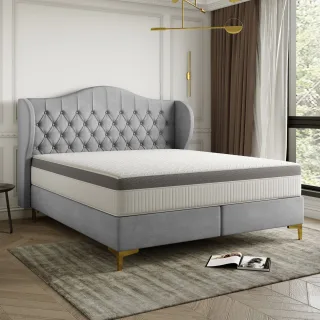 Polsterbett Doppelbett PELAGIO Stoff Whisper Grau 160x200cm inkl. Matratze