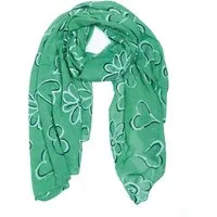 Cassandra Accessoires Schal Schrägschal Damen - mit Herzen & Blumen, leichter Seidenanteil