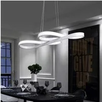 ZMH Pendelleuchte LED Esstisch Schwarz/Weiß Hängeleuchte Modern 47W Dimmbar Esszimmer, Augenschutz, Einfache Installtion, LED fest integriert, warmweiß-Kaltweiß, 3000-6500K mit Fernbedienung Pendellampe Wohnzimmer Büro