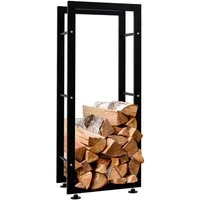CLP Kaminholzregal Keri V2, BxTxH:40x25x100 cm, schwarzes Metall