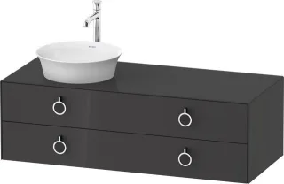 Duravit White Tulip Konsolenwaschtischunterbau wandhängend Graphit Hochglanz 1300x550x408 mm - WT499 WT4992LH1H10010