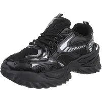 Ital-Design Damen Low-Top Freizeit Sneaker (88519536) Keilabsatz/Wedge Sneakers Low in Schwarz
