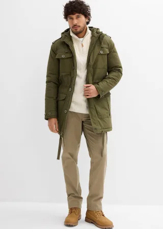 bonprix Winter Field-Parka mit Kuschel-Fleece-Futter, grün, Gr.48/50 (M), Cooler Field-Parka mit vier Taschen außen und einer Innentasche, 100% Baumwolle