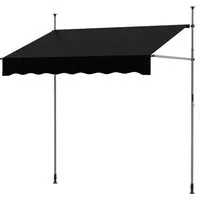 COSTWAY Klemmmarkise Gelenkarmmarkise 200cm breit, mit Handkurbel, Balkon