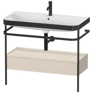 Duravit Happy D.2 Plus c-bonded Set mit Metallkonsole und Schubkasten Taupe Supermatt 975x490x850 mm HP4743O8383
