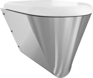KWC Aquarotter T-WC, CAMPUS, Edelstahl, wandhängend, 360x409x500 mm, weißer Sitz, 3600000651 3600000651