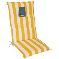 LILENO HOME Hochlehnerauflage Gartenstuhl Auflage, bequeme Sitzauflage für Gartenmöbel, Stuhlkissen, (1 St., 1er Set), Polsterauflage Blockstreifen Gelb, Sitzpolster für Klappstühle