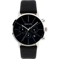 Gigandet Chronograph Herrenuhr, Armbanduhr, Damenuhr, 42mm, MINIMALISM G32-002, Mineralglas, Datumsanzeige, Lederband, 3bar/30m wasserdicht