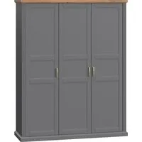 OTTO home Kleiderschrank Tara, wahlweise 4 Breiten, hoher Schrank 227cm, soft-close-Funktion (Landhausstil mit Kranzprofil und Kasettenoptik, Innen Holzdekor) lackiert mit hochwertigen wasserbasiertem UV-Lack, FSC-zertifiziert