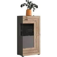 Home affaire Vitrine Aalborg, Höhe 118 cm, 1 Glastür, 2 Fächer, 2-farbig, Metallgriffe Anrichte, Schrank, Kommode, Midischrank, Wohnmöbel, Wohnzimmer