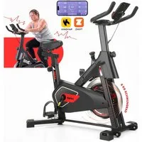 kehot Heimtrainer Heimtrainer Fahrrad für Zuhause – Leise Indoor Cycling Bike (6kg Schwungrad Filzbremse stufenlos Indoor Cycling Fitnessbike, Profi Training hohe Intensität Herzfrequenz LCD präzise Kontrolle), Studio Gefühl robuster Rahmen stabil le