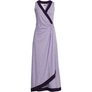 Ärmelloses Maxi-Wickelkleid aus Baumwolle/Modal-Mix für Damen in Plus-Größe, Damen, size: plus, Lila, Baumwolle Modal, by Lands' End