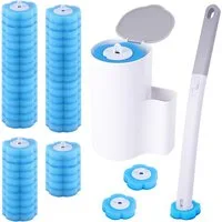 FELIXLEO WC-Reinigungsbürste Einweg Toilettenbürste mit 48 Nachfüllungen und Wandhalterung Bad, (1-tlg)