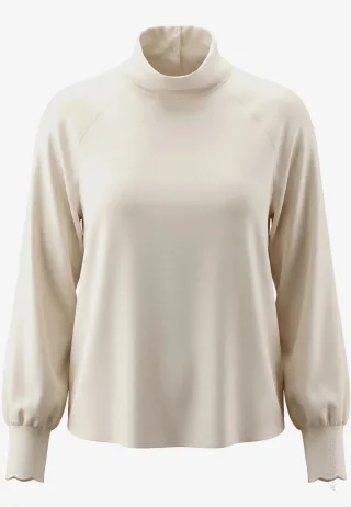zero - Satin-Bluse mit Kragen - Gr. - 36