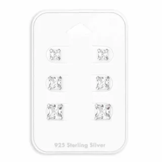 Quadrat Ohrringe aus 925 Silber