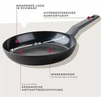FACKELMANN Bratpfanne 28cm Statement – Keramik-Antihaft, Aluminium, Wabenboden, Induktion