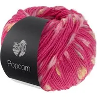 LANA GROSSA POPCORN Häkelwolle, 125 m (Effektnetzgarn gefüllt mit bunten, flauschigen Farbspots aus 100% Baumwolle), 50 g