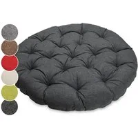 sunnypillow Sesselauflage Polster für Papasansessel, rund Durchmesser 120 cm Dicke 15cm, ANTHRAZIT