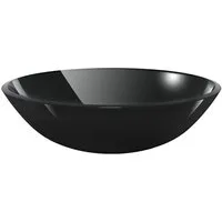 vidaXL Waschbecken Waschbecken Hartglas 42 cm schwarz
