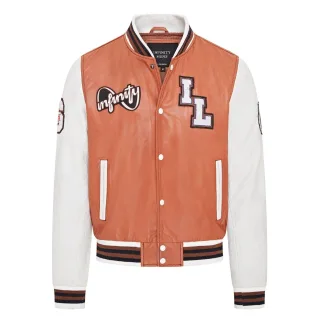 Baseball-Bomberjacke aus Leder f�r Herren im Letterman-Stil - Ashwood