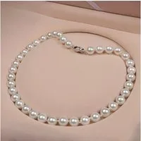 ROUGEMONT Perlenkette Luxuriöse Damen Perlen Halskette Perlen 10mm 45cm 925 Silber