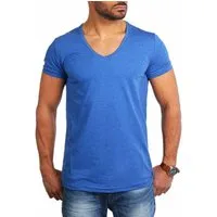 Young & Rich T-Shirt Herren Uni Basic extra tiefer Ausschnitt Unterziehshirt 1315 V-Ausschnitt unifarben kurzarm slim fit