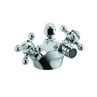 Kludi 1926 Bidet Zweigriff Armatur 512110520 chrom, mit Ablaufgarnitur