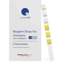 LuxmedIQ Harnsäure-Teststreifen für 5 Parameter - Urin Teststreifen - Blasenentzündung, Harnwegsinfekt, 10-St.