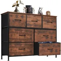 SURFOU Kommode mit 7 Schubladen Sideboard Mehrzweckschrank Schubladenschrank (Aufbewahrungsschrank Hoch Holztop Komodenschrank Sideboard Möbel), für Schlafzimmer, Wohnzimmer, Kinderzimmer, Flur, Aufbewahrungsschrank