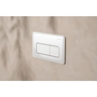 hansgrohe iFrame Original Q Betätigungsplatte 66001450 für 2-Mengen-Spülung, Kunststoff, weiß