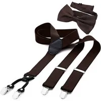 DonDon Hosenträger 3,5 cm breit (2er Set, 2-St., Hosenträger mit farblich passender Fliege) 2er Set, Hosenträger Y-Form, farblich passende Fliege