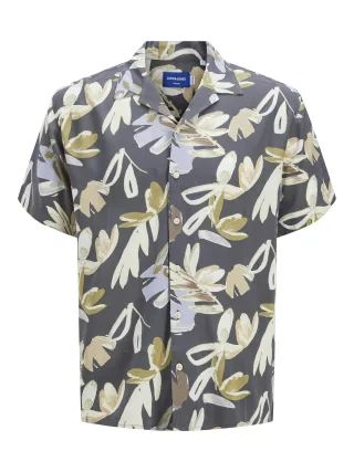JACK&JONES - JORLUKE VARENNA AOP SHIRT SS JNR iron gate - Gr. - 164