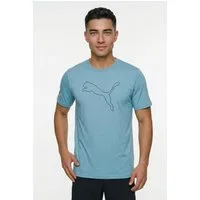 PUMA Trainingsshirt M TAD ESSENTIAL HEATHER CAT TEE (CF LARGE CAT) mit Rundhalsausschnitt, mit Kurzarm, für sportliche Aktivitäten