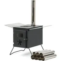 CampFeuer Feuerstelle Zeltofen, 54 x 40 x 259,5 cm, Zeltheizung Camping, Zelt Ofen Outdoor