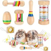 Ledander Kleintierkäfig Kauspielzeuge für Hamster Meerschweinchen Kaninchen, bissfeste Meerschweinchen-Spielzeuge,Sicheres Zahnreibspielzeug