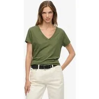 Superdry T-Shirt STUDIOS SLUB EMB VEE TEE Baumwollmischung, relaxed fit