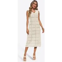 Imily Bela Midikleid Damen Boho Urlaubs Tankkleider (Packung, 1-tlg., 1per-Pack) gehäkelt