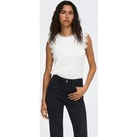 ONLY Spitzentop ONLSINE S/L LACE TOP CS JRS Materialmix, regular fit, Rundhals