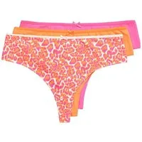 Ulla Popken Slip Strings 3er-Pack Leomuster/Blautöne